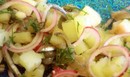 Салат картофельный с сайрой и красным луком (130гр)